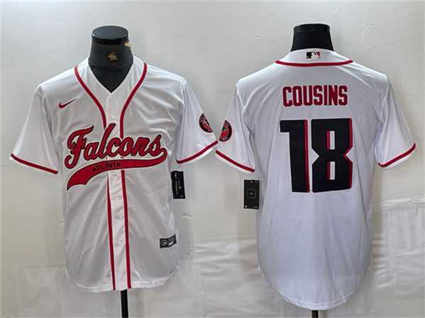 Men's Atlanta Falcons #18 Kirk Cousins White With Patch Cool Base Baseball Stitched Jersey,We sell and wholesale Men's Atlanta Falcons #18 Kirk Cousins White With Patch Cool Base Baseball Stitched Jersey on line form chian!